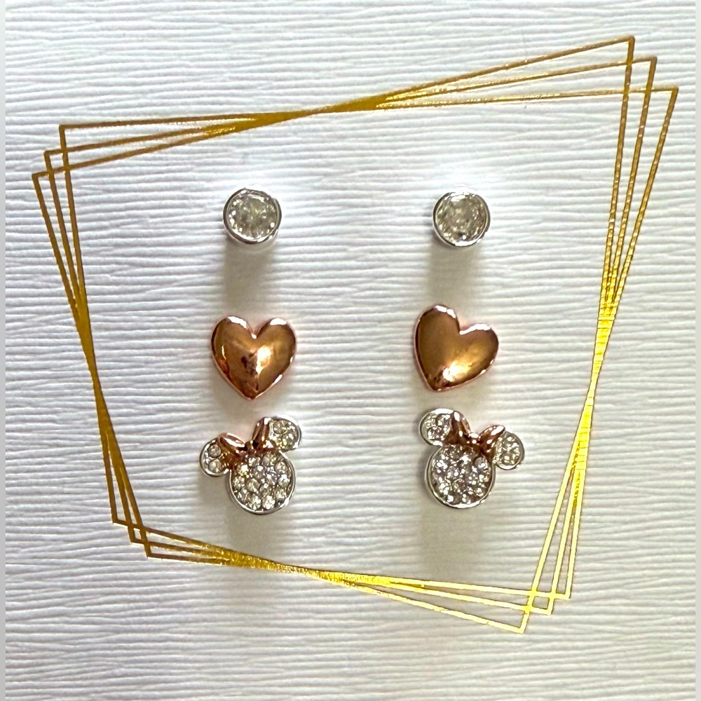 Unwritten Bowtiful Disney Earrings - Three pairs in this set / NEW